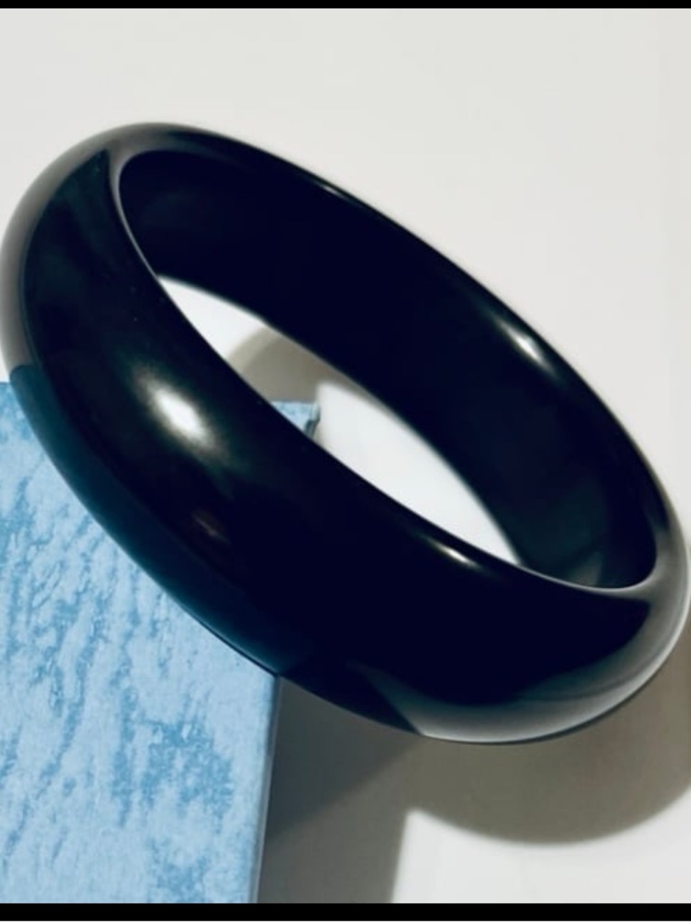 Certified Black Nephrite 57mm Jade Bangle Bracelet NEW - 0410